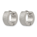 Stainless Steel Polished Hinged Huggie Hoop Earrings