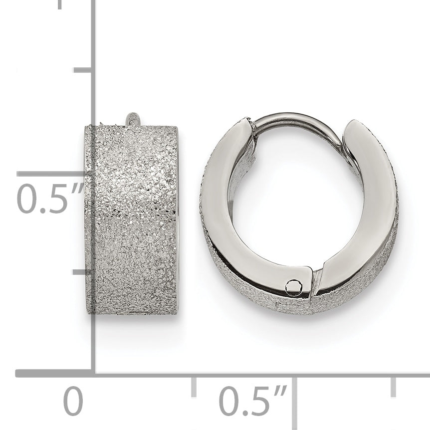 Stainless Steel Polished Hinged Huggie Hoop Earrings