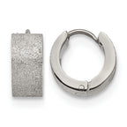 Stainless Steel Polished Hinged Huggie Hoop Earrings