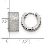 Stainless Steel Polished Hinged Huggie Hoop Earrings