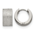 Stainless Steel Polished Hinged Huggie Hoop Earrings