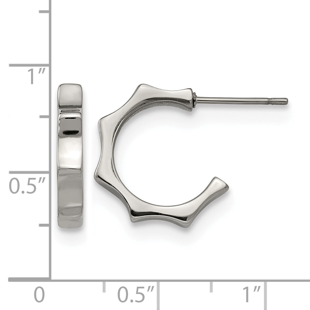 Stainless Steel Polished C-Hoop Earrings for Women