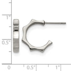 Stainless Steel Polished C-Hoop Earrings for Women