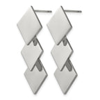 Stainless Steel Polished Square Drop Dangle Earrings for Women