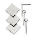Stainless Steel Polished Square Drop Dangle Earrings for Women