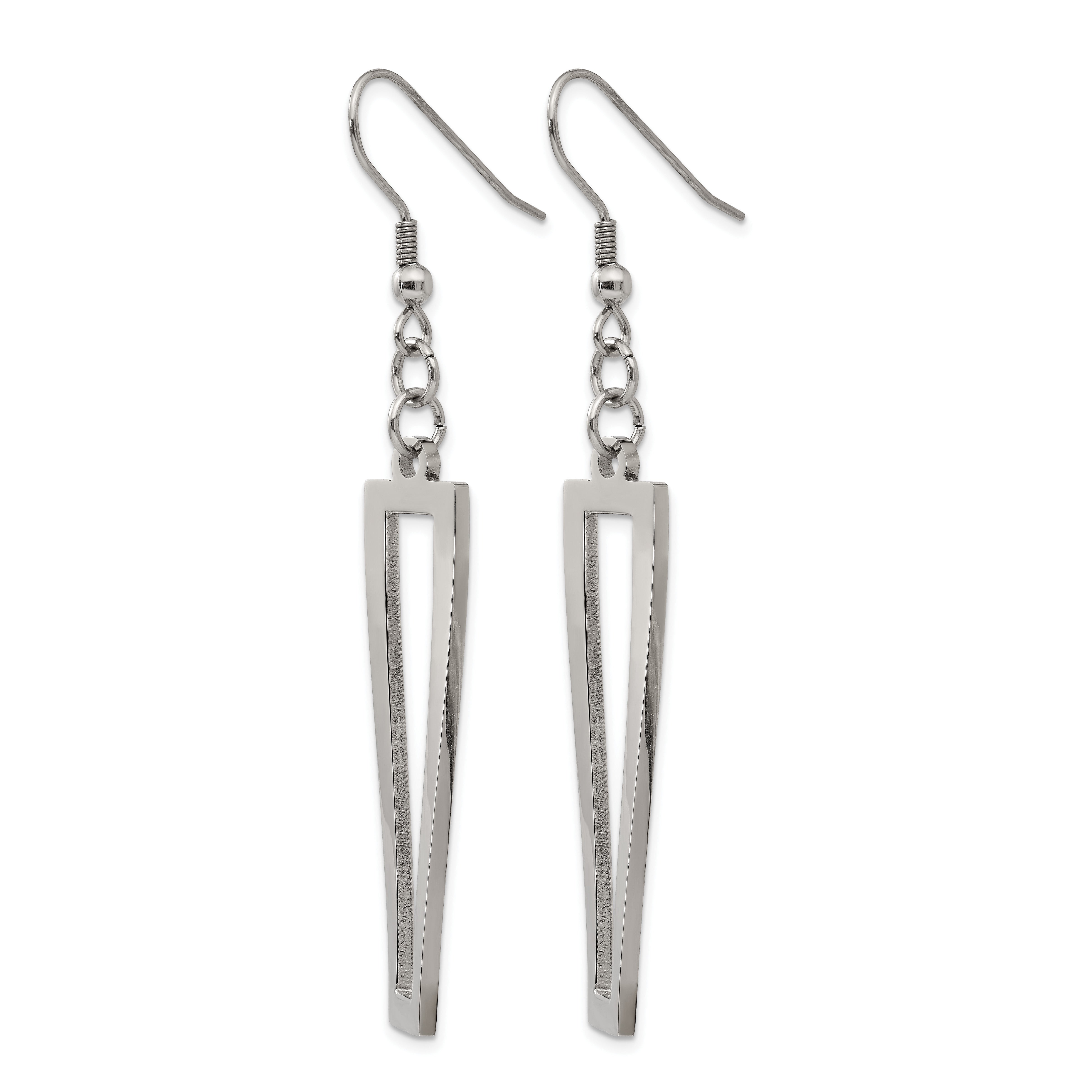 Stainless Steel Polished Twisted Drop Dangle Earrings for Women Secondary image