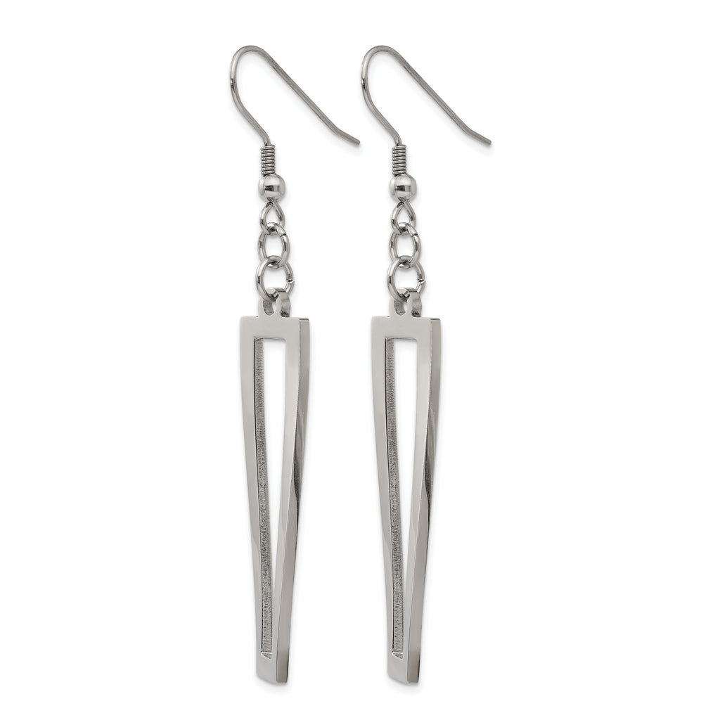 Stainless Steel Polished Twisted Drop Dangle Earrings for Women