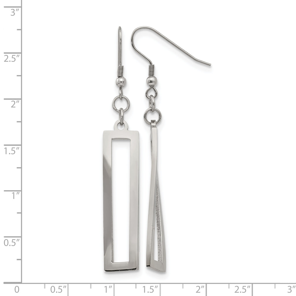 Stainless Steel Polished Twisted Drop Dangle Earrings for Women