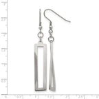 Stainless Steel Polished Twisted Drop Dangle Earrings for Women