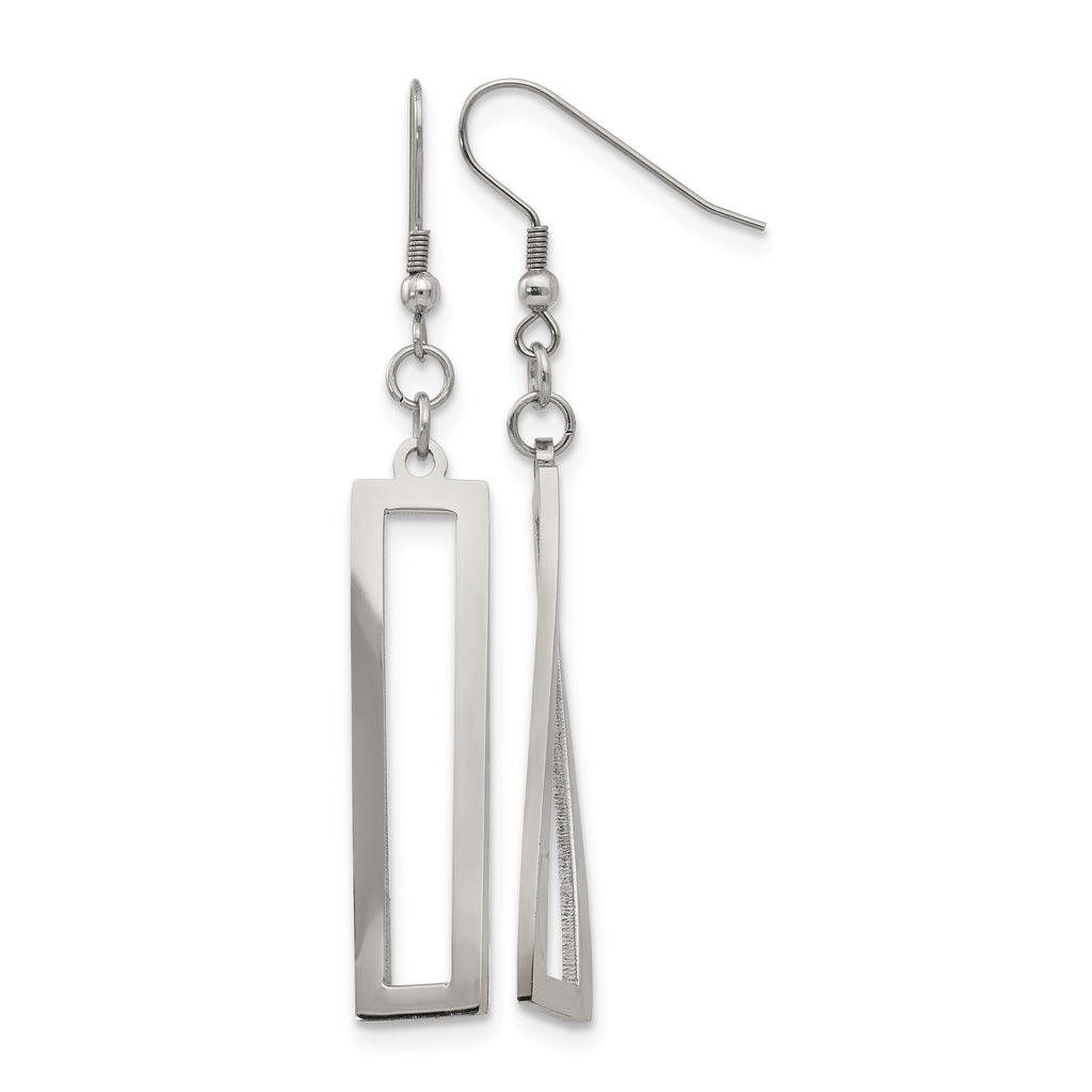 Stainless Steel Polished Twisted Drop Dangle Earrings for Women