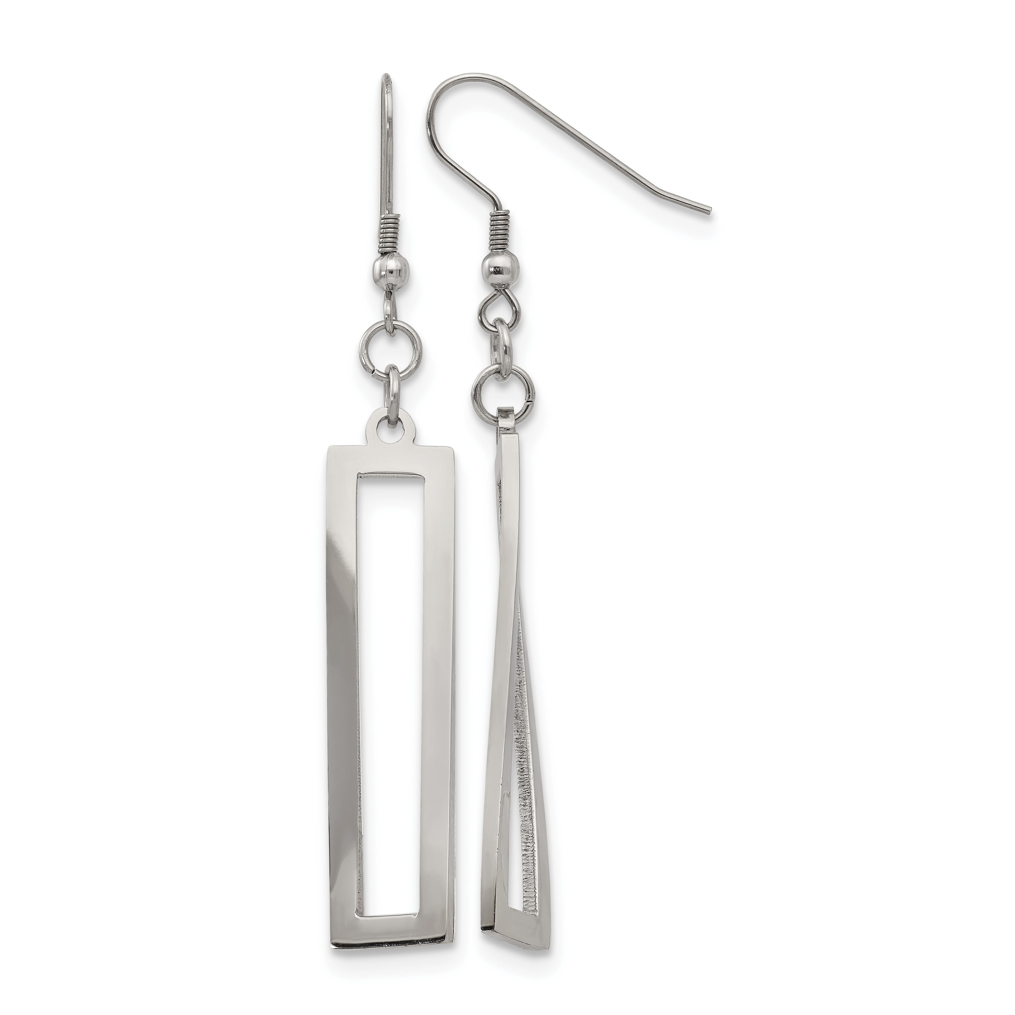 Stainless Steel Polished Twisted Drop Dangle Earrings for Women