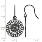 Stainless Steel Black Polished Drop Dangle Earrings for Women