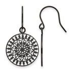 Stainless Steel Black Polished Drop Dangle Earrings for Women