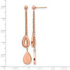 Stainless Steel Rose Gold-Tone Polished Drop Dangle Earrings for Women