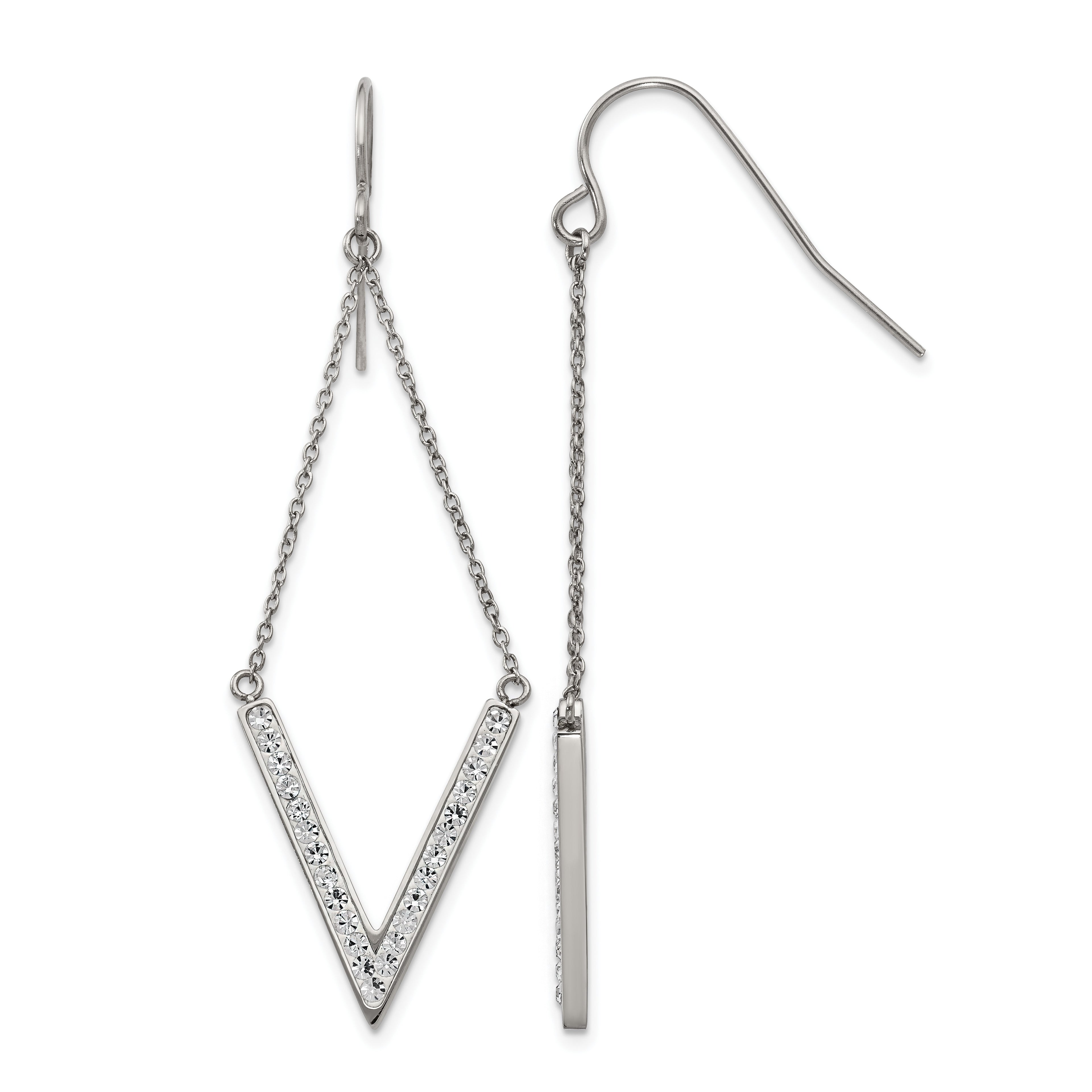 Stainless Steel Polished Drop Dangle Earrings for Women