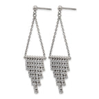 Stainless Steel Polished Cubic Zirconia Drop Dangle Earrings for Women