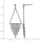 Stainless Steel Polished Cubic Zirconia Drop Dangle Earrings for Women