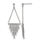 Stainless Steel Polished Cubic Zirconia Drop Dangle Earrings for Women