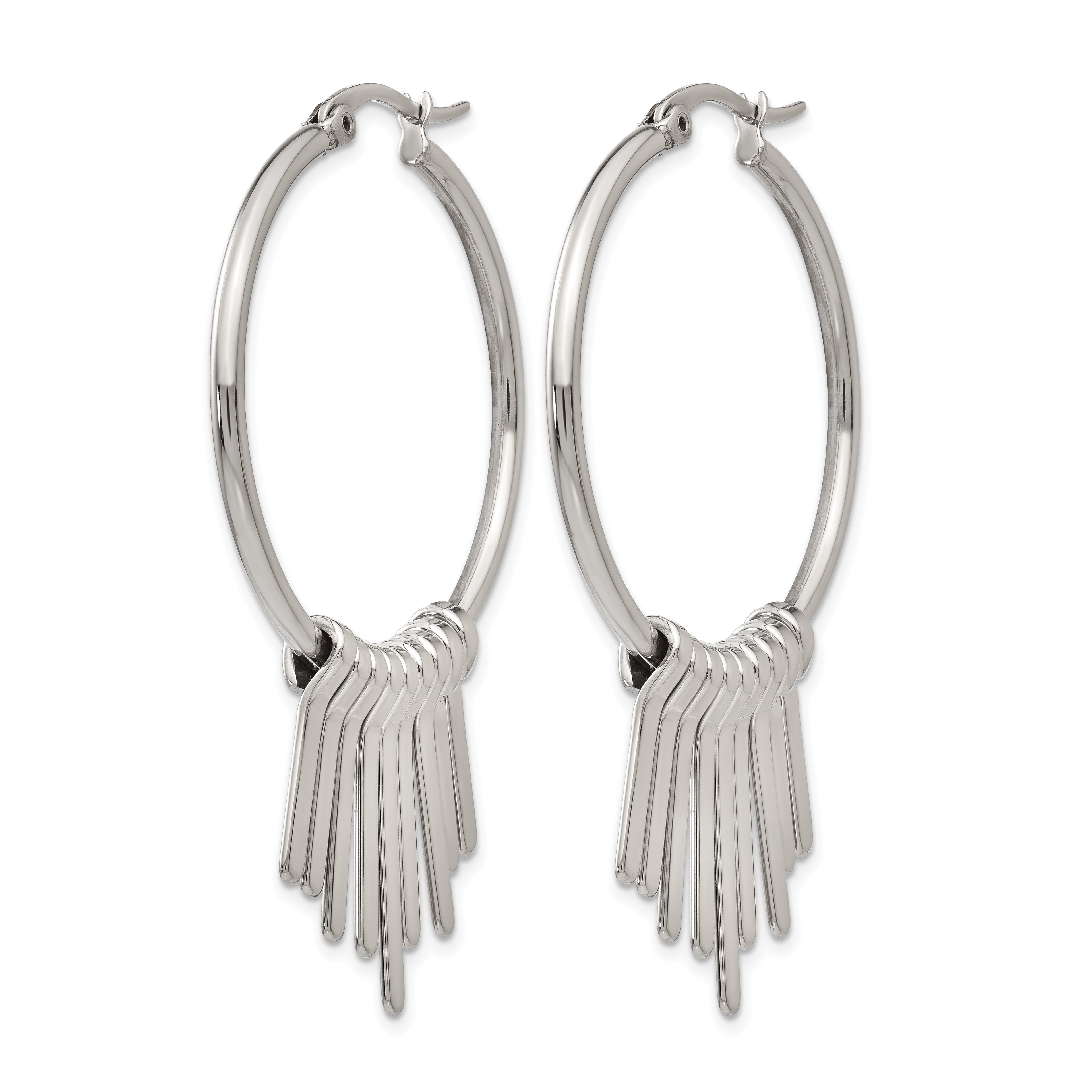Stainless Steel Polished Hoop Earrings for Women