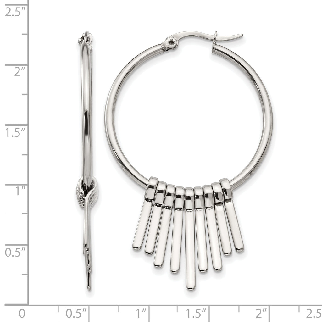 Stainless Steel Polished Hoop Earrings for Women