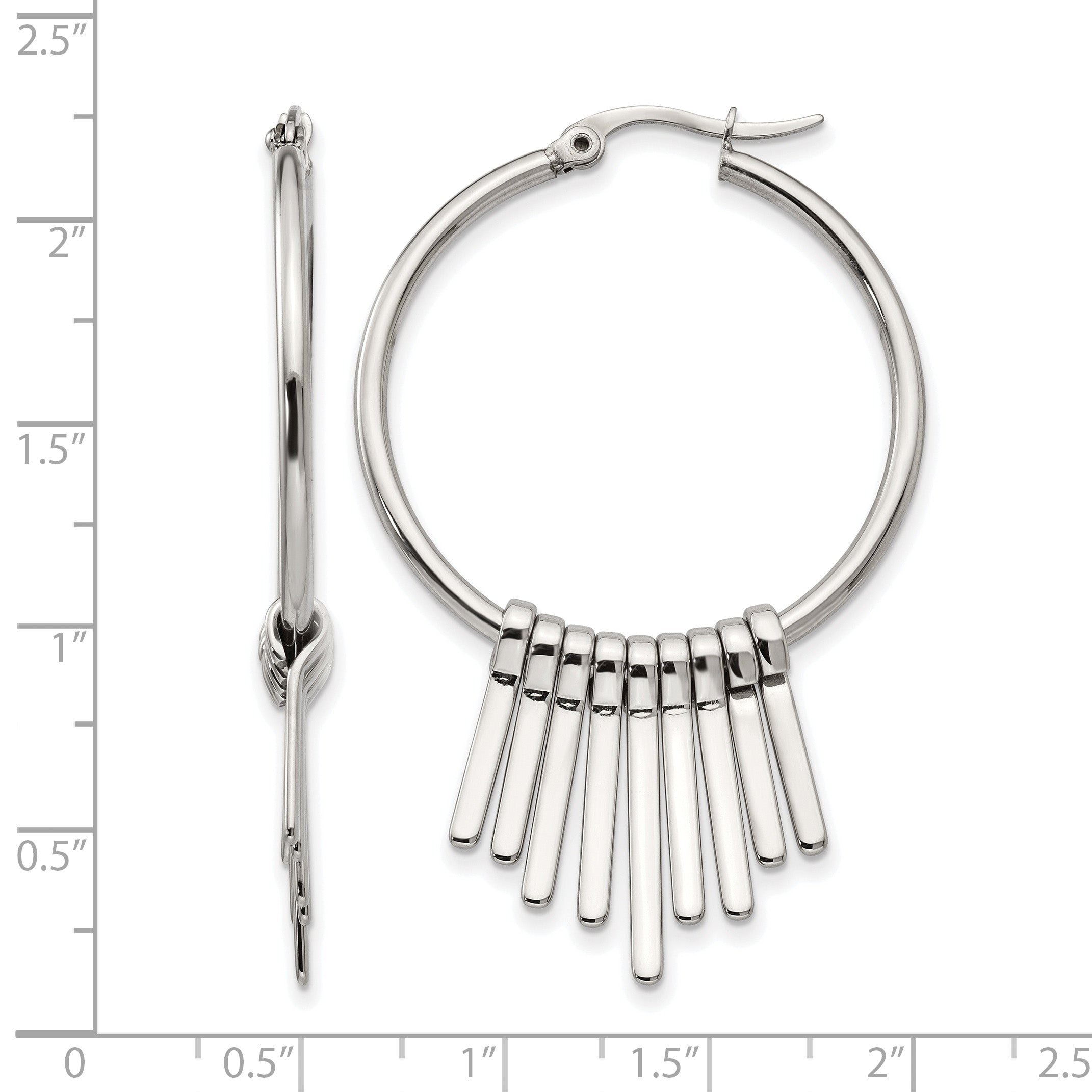 Stainless Steel Polished Hoop Earrings for Women