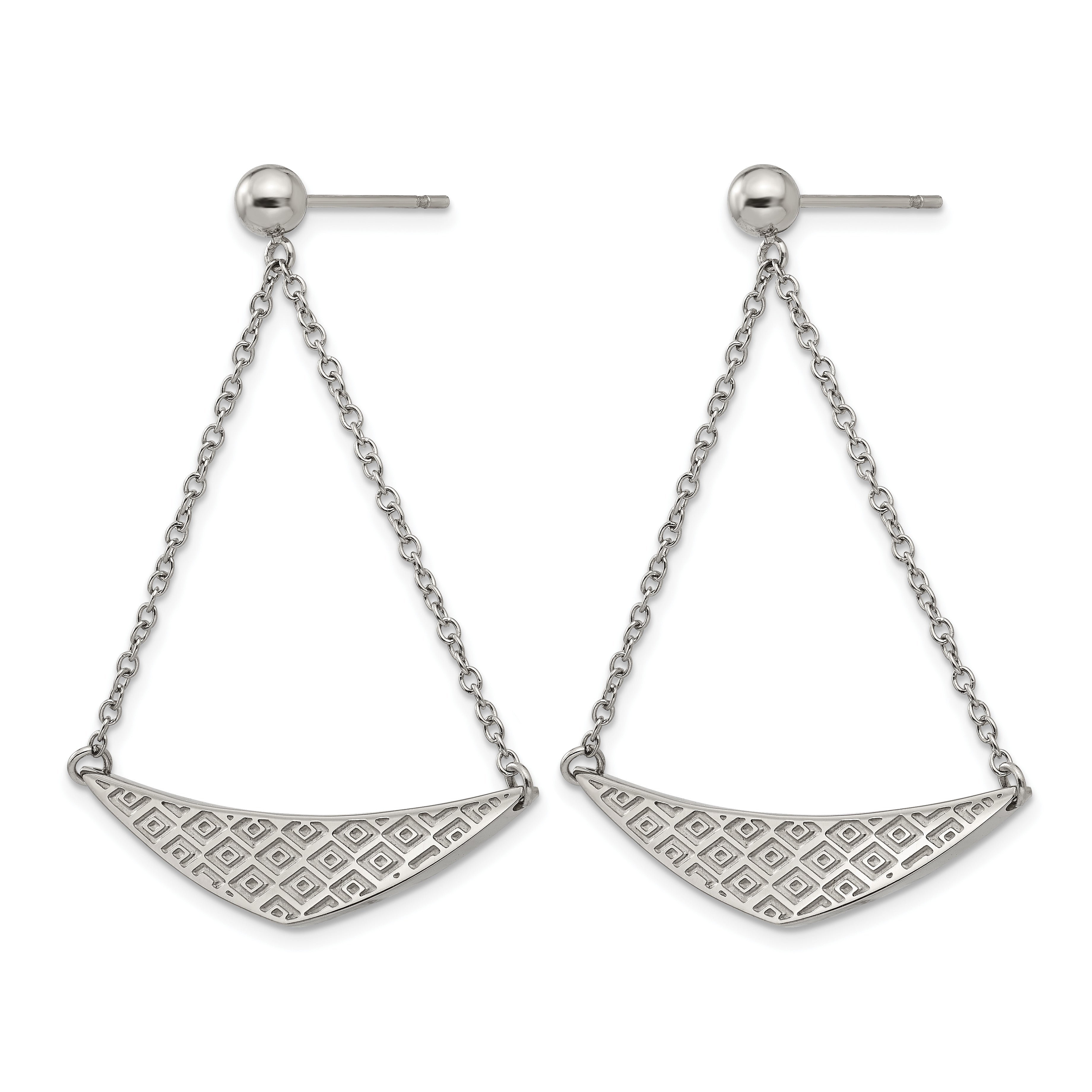 Stainless Steel Polished Drop Dangle Earrings for Women Secondary image