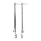 Stainless Steel Polished Beaded Drop Dangle Earrings for Women