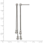 Stainless Steel Polished Beaded Drop Dangle Earrings for Women