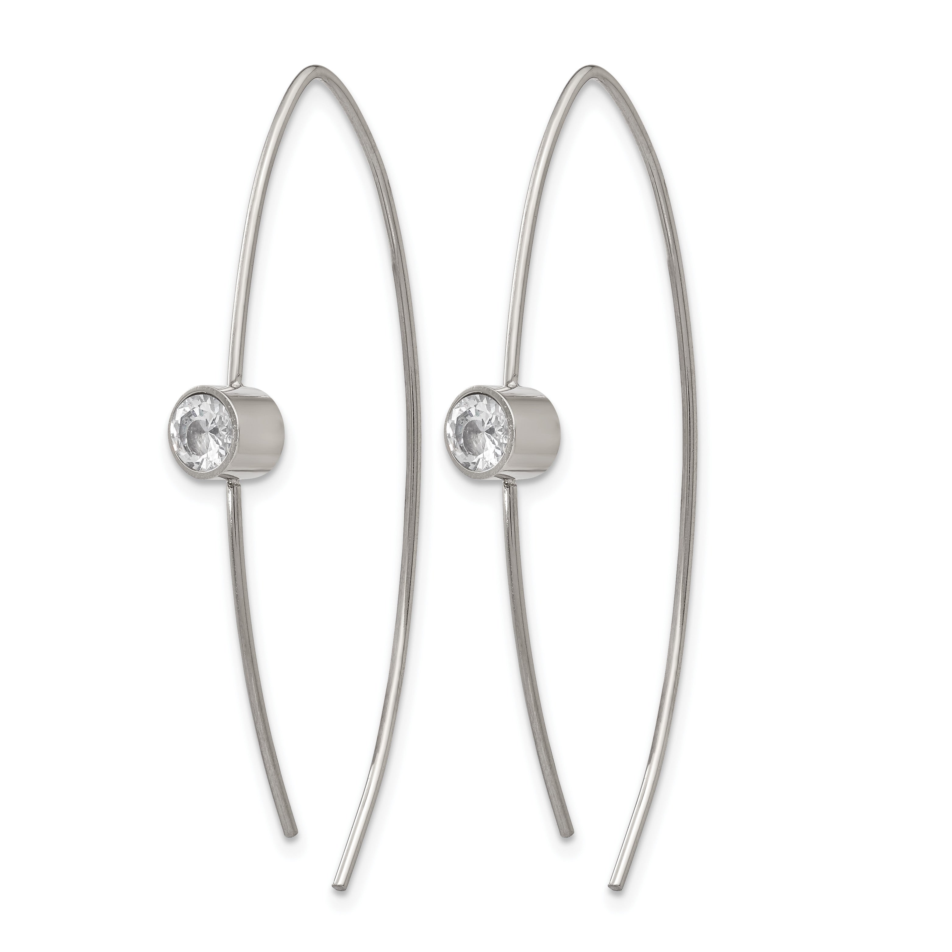 Stainless Steel Polished Threader Earrings for Women