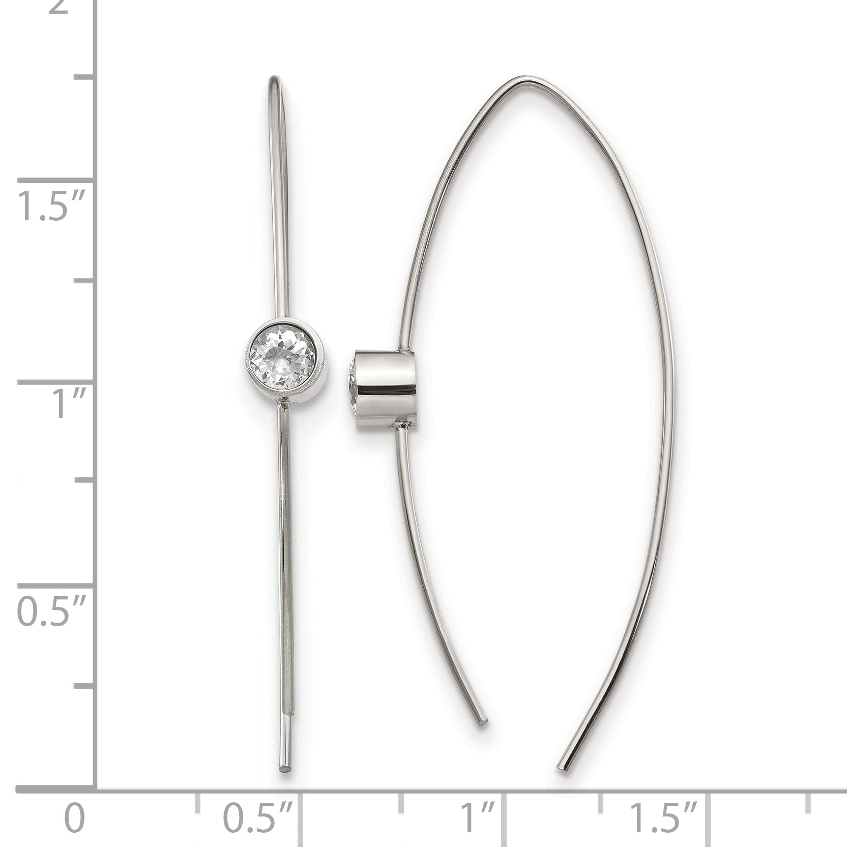 Stainless Steel Polished Threader Earrings for Women