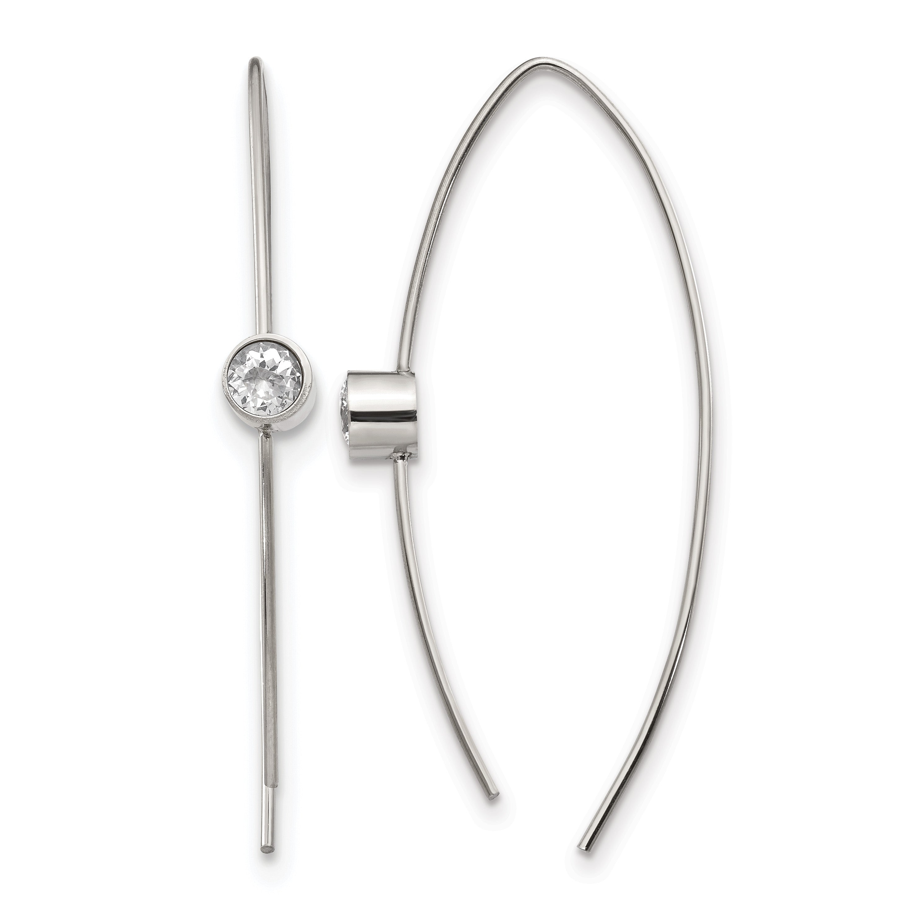 Stainless Steel Polished Threader Earrings for Women