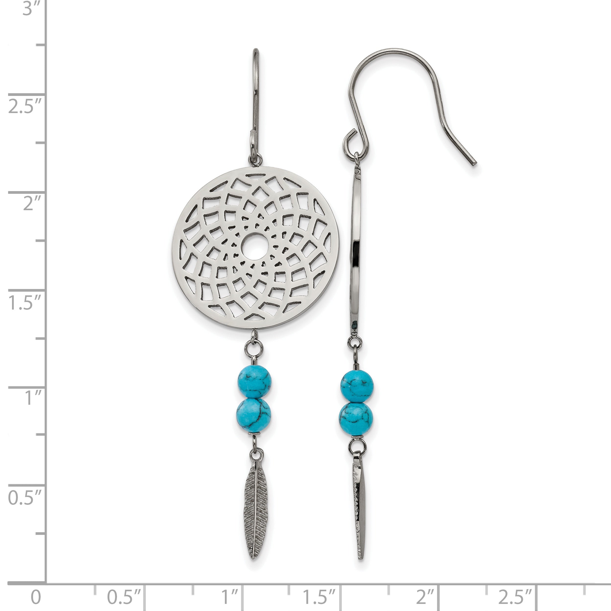 Stainless Steel Polished Drop Dangle Earrings for Women