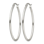 Stainless Steel Polished Oval Hoop Earrings for Women
