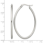 Stainless Steel Polished Oval Hoop Earrings for Women