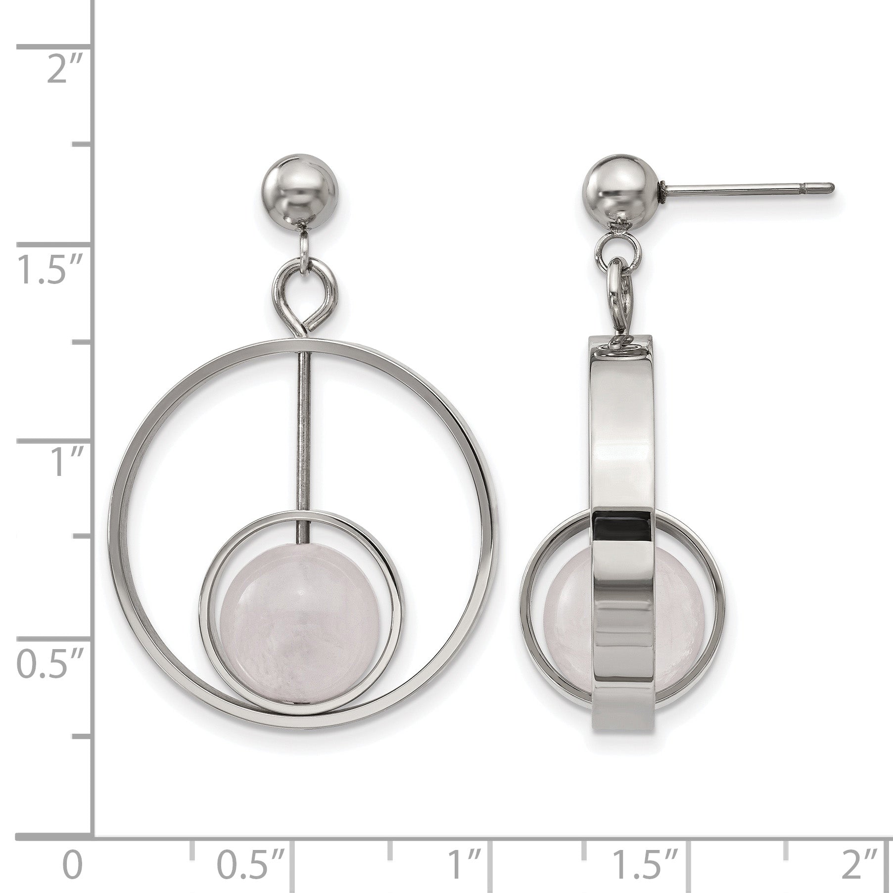 Stainless Steel Polished Drop Dangle Earrings for Women