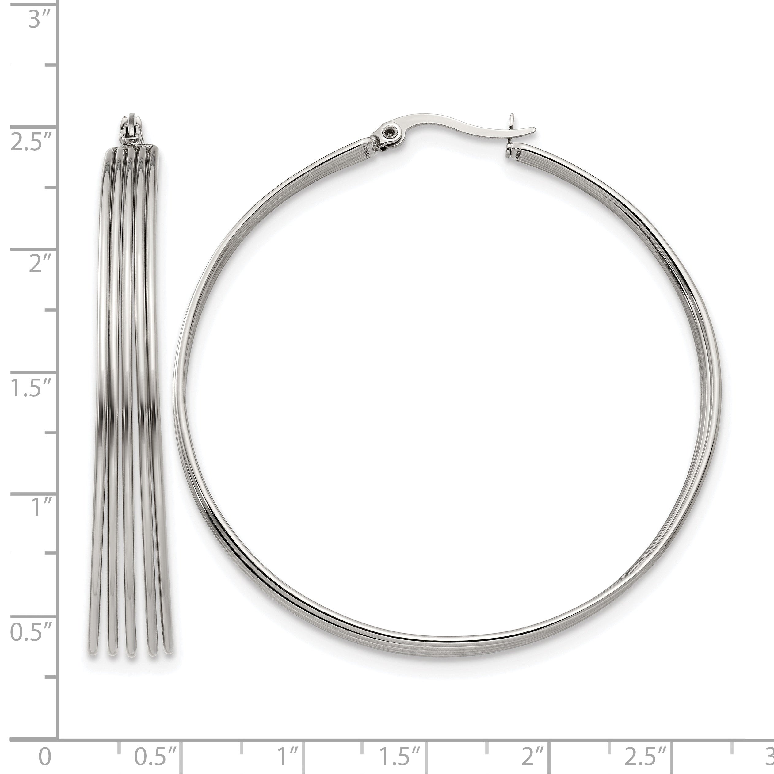 Stainless Steel Polished Hoop Earrings for Women