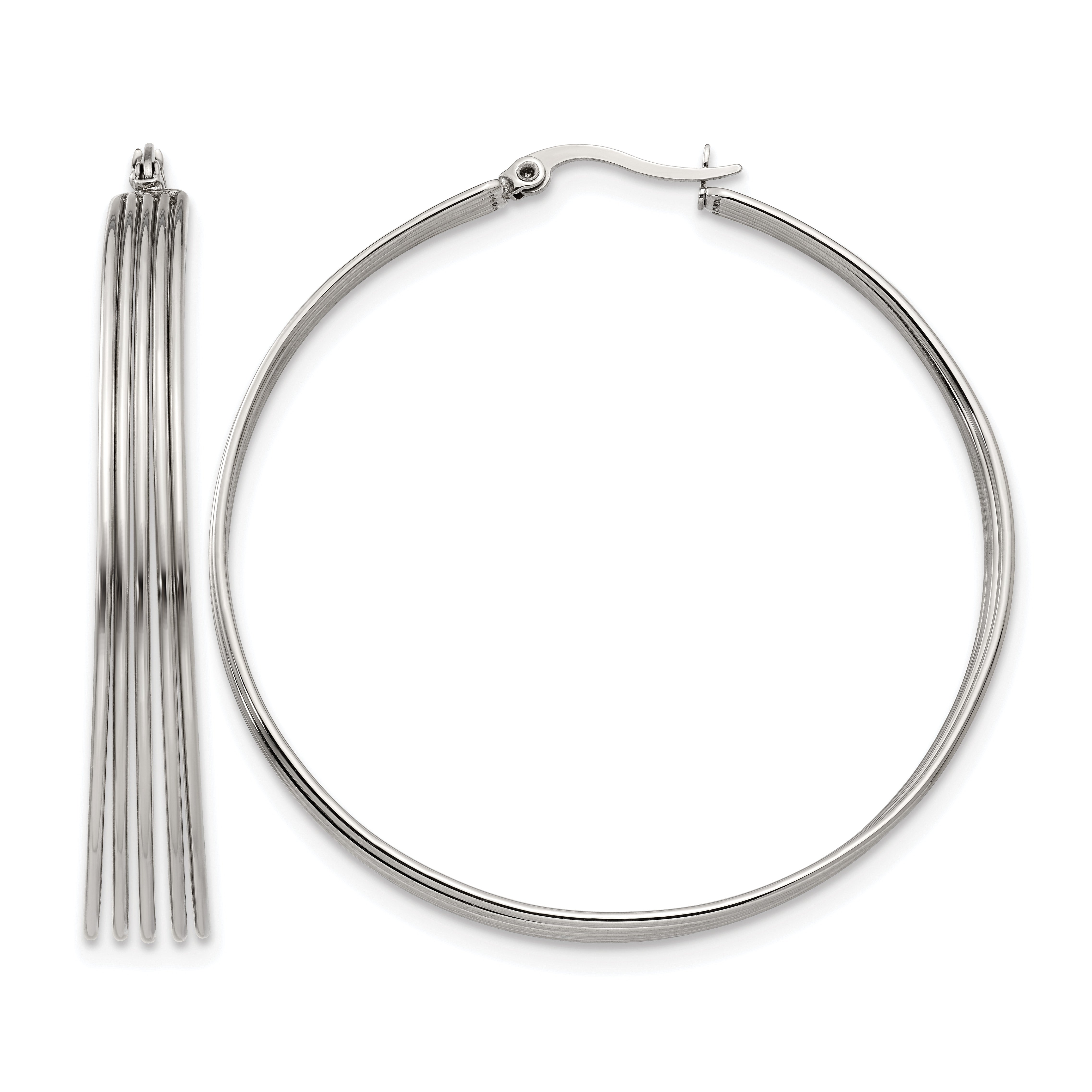 Stainless Steel Polished Hoop Earrings for Women Main image