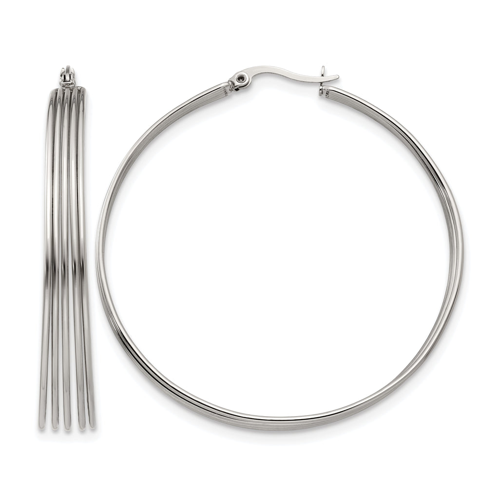 Stainless Steel Polished Hoop Earrings for Women