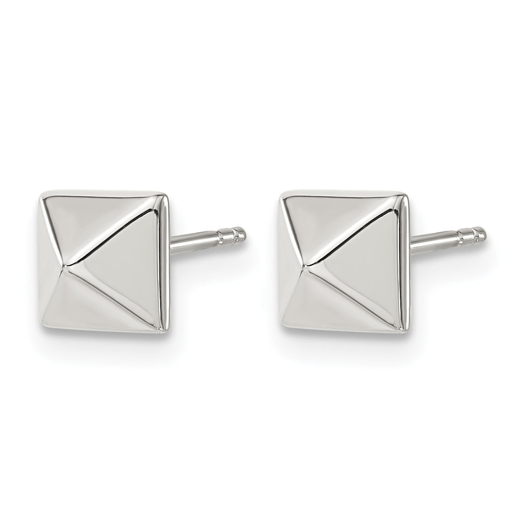 Stainless Steel Polished Button Earrings