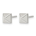 Stainless Steel Polished Button Earrings