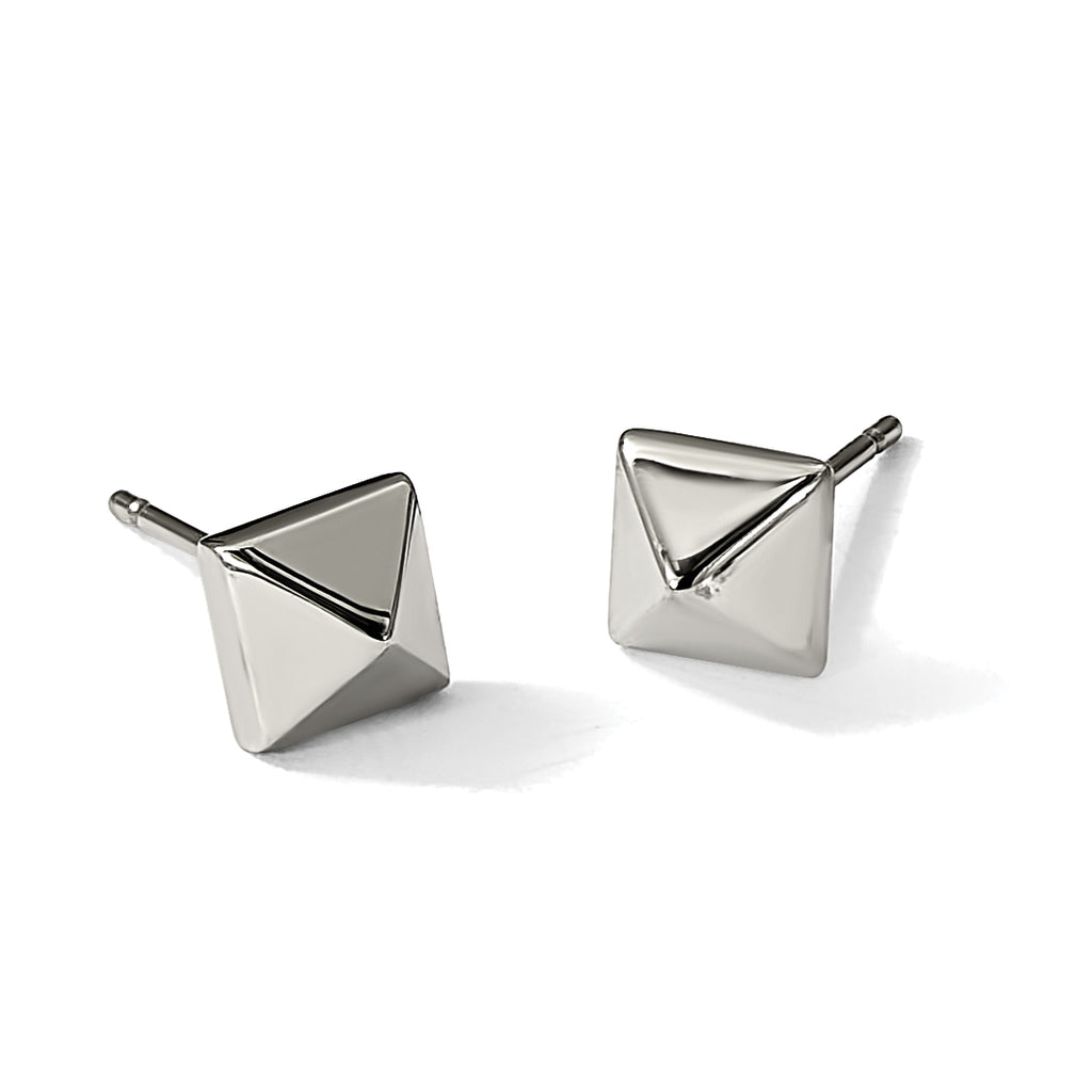 Stainless Steel Polished Button Earrings