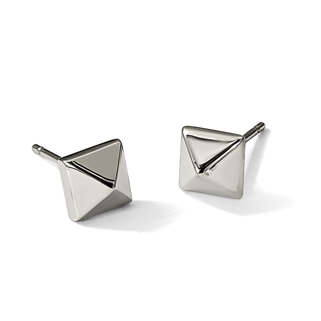 Stainless Steel Polished Button Earrings