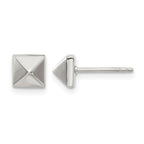 Stainless Steel Polished Button Earrings