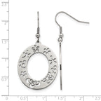Stainless Steel Polished Flower Drop Dangle Earrings for Women