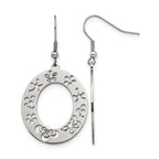 Stainless Steel Polished Flower Drop Dangle Earrings for Women