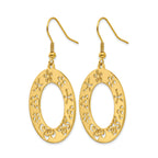Stainless Steel Ion-Plated Polished Flower Drop Dangle Earrings for Women
