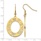 Stainless Steel Ion-Plated Polished Flower Drop Dangle Earrings for Women