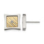 Stainless Steel 18K Gold Polished Square Diamond Button Earrings