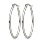 Stainless Steel Polished Oval Hoop Earrings for Women