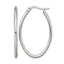 Stainless Steel Polished Oval Hoop Earrings for Women